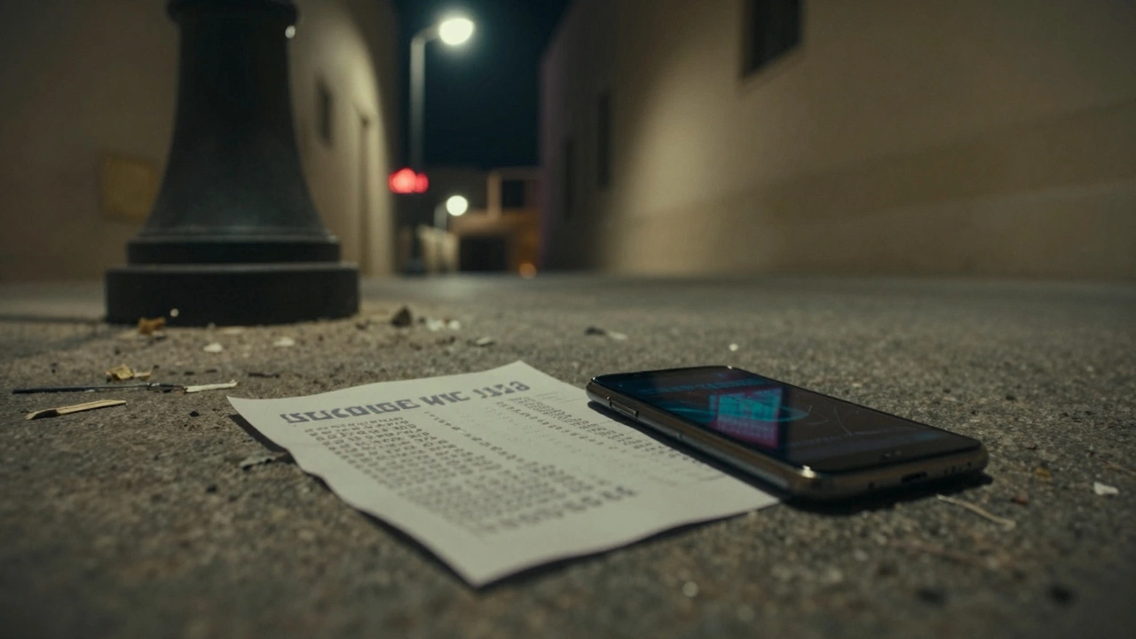 A discarded flyer and broken phone lie in an alley behind a luxury hotel in Dubai.